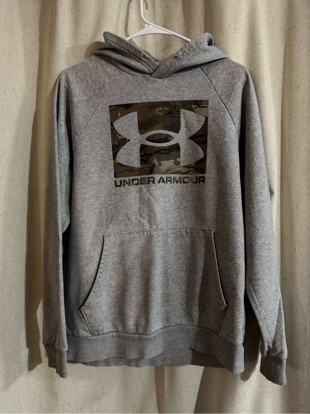 Under Armour Gray Pullover Hoodie with Camo Logo